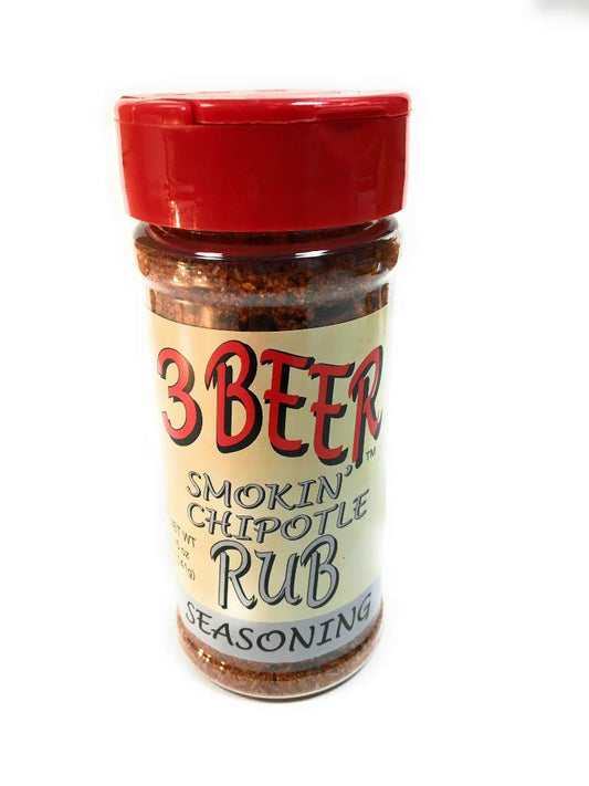 3 BEER RUB: Smokin Chipotle Seasoning, 5 oz