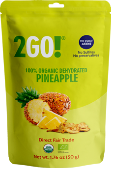 2GO: Organic Dried Pineapple, 1.76 oz