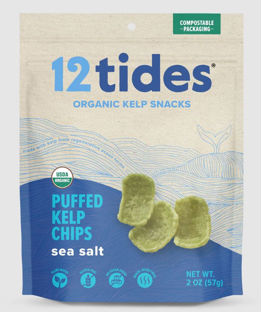 12TIDES: Sea Salt Puffed Kelp Chips, 2 oz