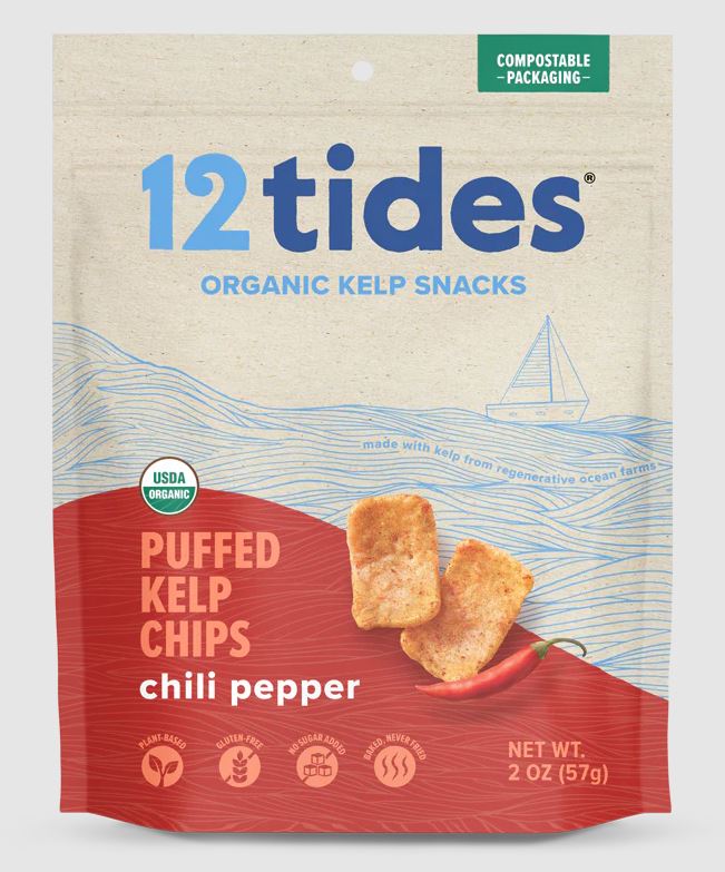 12TIDES: Chili Pepper Puffed Kelp Chips, 2 oz