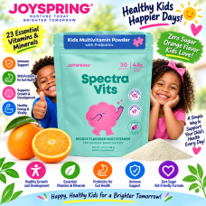 JoySpring Spectra Vits Kids Multivitamin Powder, Orange Flavor, 30 Servings