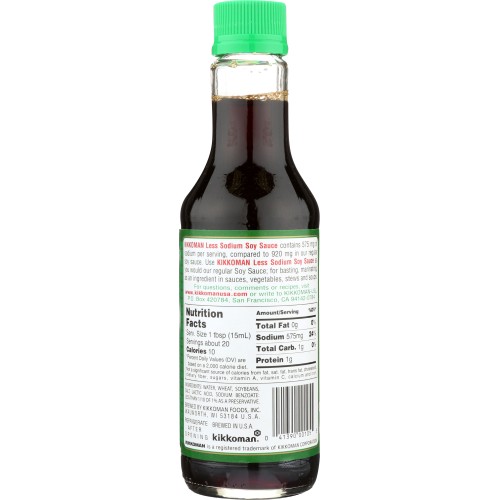 KIKKOMAN: Less Sodium Soy Sauce, 10 oz