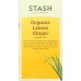 STASH: Tea Organic Green Tea Lemon Ginger 18 Tea Bags, 1.2 Oz