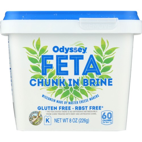 ODYSSEY Traditional Feta Chunk in Brine Cheese, 8 oz