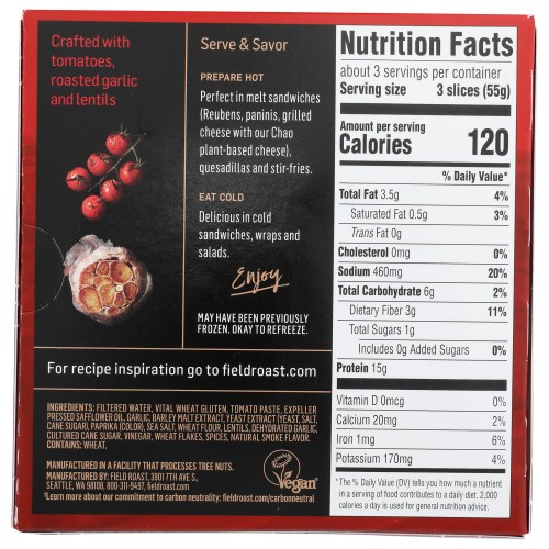 FIELD ROAST Smoked Tomato Deli Slices, 5.50 oz