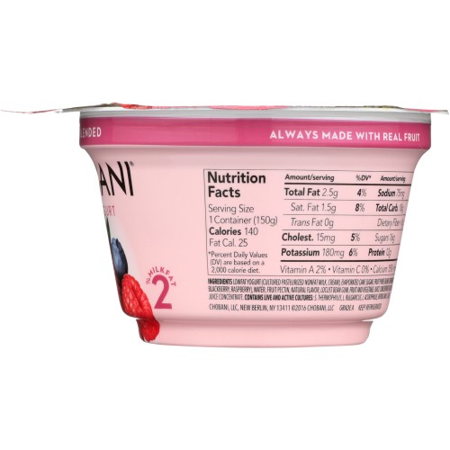CHOBANI Low Fat Greek Yogurt Mixed Berry Blended, 5.3 oz