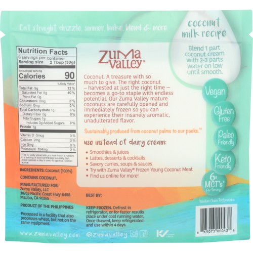ZUMA VALLEY Coconut Cream ColdPressed 6 oz