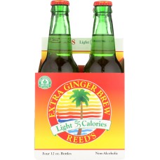 REEDS: Light 55 Calories Ginger Brew Extra 4 count (12 oz each), 48 oz