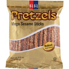 BEIGEL BEIGEL: Pretzels Mega Sesame Sticks, 5.3 oz