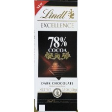LINDT: Chocolate Bar Excellence 78% Cocoa Dark Chocolate, 3.5 oz