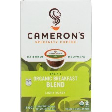 CAMERONS COFFEE: Breakfast Blend Organic Coffee 12 packets, 4.33 oz