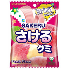 UHA MIKAKUTO: Sakeru Stringy Gummy White Peach, 1.16 oz UHA MIKAKUTO: Sakeru Stringy Gummy White Peach, 1.16 oz