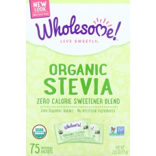 WHOLESOME SWEETENERS: Organic Stevia 75 Packets, 2.65 oz