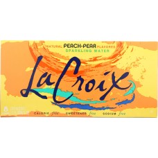 LA CROIX: Peach Pear Sparkling Water 8Pk, 96 fo