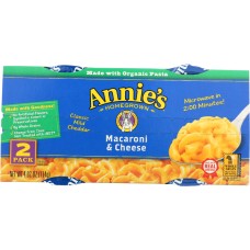 ANNIES HOMEGROWN: Mac and Cheese Micro Cups Pack of 2, 4.02 oz