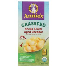 Annie's Homegrown Organic Grass Fed Shells and Real Aged Cheddar Macaroni and Cheese, 6 Oz