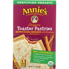 ANNIES HOMEGROWN: Organic Toaster Pastries Brown Sugar Cinnamon 6 ct, 11 oz