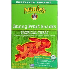 ANNIE'S HOMEGROWN: Organic Bunny Fruit Snacks Tropical Treat, 4 oz