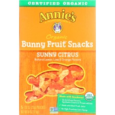 ANNIES HOMEGROWN: Organic Bunny Fruit Snacks Sunny Citrus, 4 oz