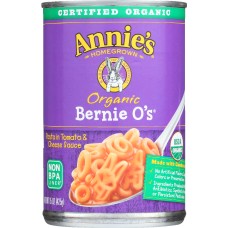 ANNIE'S HOMEGROWN: Organic Bernie O's Pasta in Tomato & Cheese Sauce, 15 Oz