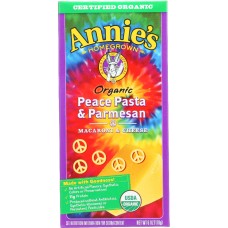 ANNIE'S HOMEGROWN: Organic Peace Pasta and Parmesan, 6 Oz