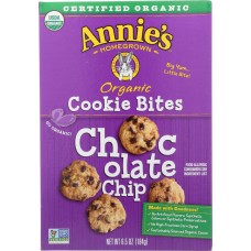 ANNIES HOMEGROWN: Organic Cookie Bites Chocolate Chips, 6.5 oz