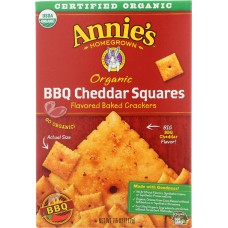 ANNIES HOMEGROWN: Organic BBQ Cheddar Squares Crackers, 7.5 oz