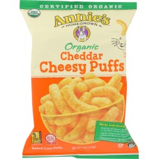 ANNIES HOMEGROWN: Organic Cheddar Cheesy Puffs, 4 oz