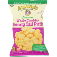 ANNIES HOMEGROWN: Organic White Cheddar Bunny Tail Puffs, 4.3 oz