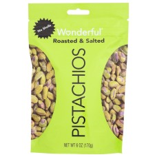 WONDERFUL PISTACHIOS: Roasted & Salted No Shell Pistachios, 6 oz