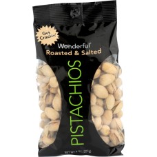 WONDERFUL PISTACHIOS: Roasted & Salted Pistachios, 8 oz