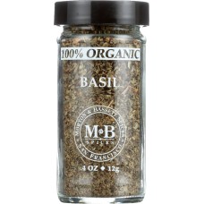 MORTON & BASSETT: 100% Organic  Basil, .8 Oz