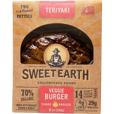 SWEET EARTH: Fresh Teriyaki Veggie Burger, 8 oz