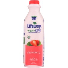 LIFEWAY: Organic Kefir Strawberries 'n Cream Cultured Lowfat Milk Smoothie, 32 oz