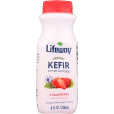 LIFEWAY: Kefir Strawberry Lowfat Organic, 8 oz