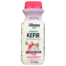 LIFEWAY: Organic Kefir Whole Milk Pink Dragonfruit, 8 fo