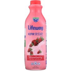 LIFEWAY: Kefir Lowfat Cultured Milk Strawberry Smoothie, 32 oz