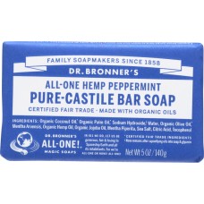 DR BRONNER'S: All-One Hemp Peppermint Pure-Castile Bar Soap, 5 oz