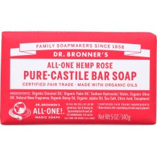 DR BRONNER'S: All-One Hemp Rose Pure-Castile Bar Soap, 5 oz