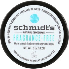 SCHMIDTS: Deodorant Fragrance-Free Travel Size, 0.5 oz