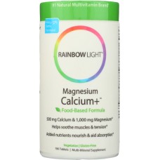 RAINBOW LIGHT: Magnesium Calcium Plus, 180 Tablets