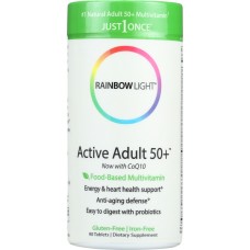RAINBOW LIGHT: Just Once Active Adult 50+ Food-Based Multivitamin, 90 Tablets