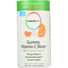 RAINBOW LIGHT: Gummy Vitamin C Slices Tangy Orange Flavor, 90 Gummies