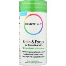 RAINBOW LIGHT: Brain & Focus for Teens & Adults Food-Based Multivitamin, 90 Mini-Tabs