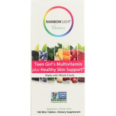 RAINBOW LIGHT: Teen Girl's Multivitamin plus Healthy Skin Support, 180 tb
