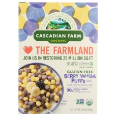 CASCADIAN FARM: Berry Vanilla Puffs Cereal, 10.25 oz