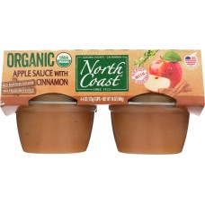 NORTH COAST: Applesauce With Cinnamon 4 pack Organic, 16 oz