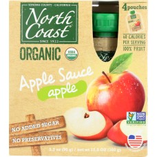 NORTH COAST: Applesauce 4 Pack Pouch Organic, 12.8 oz