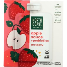 NORTH COAST: Apple Sauce Srawberry Probiotic, 12.8 oz