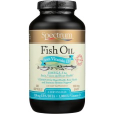 SPECTRUM ESSENTIALS: Fish Oil With Vitamin D, 250 Softgels
